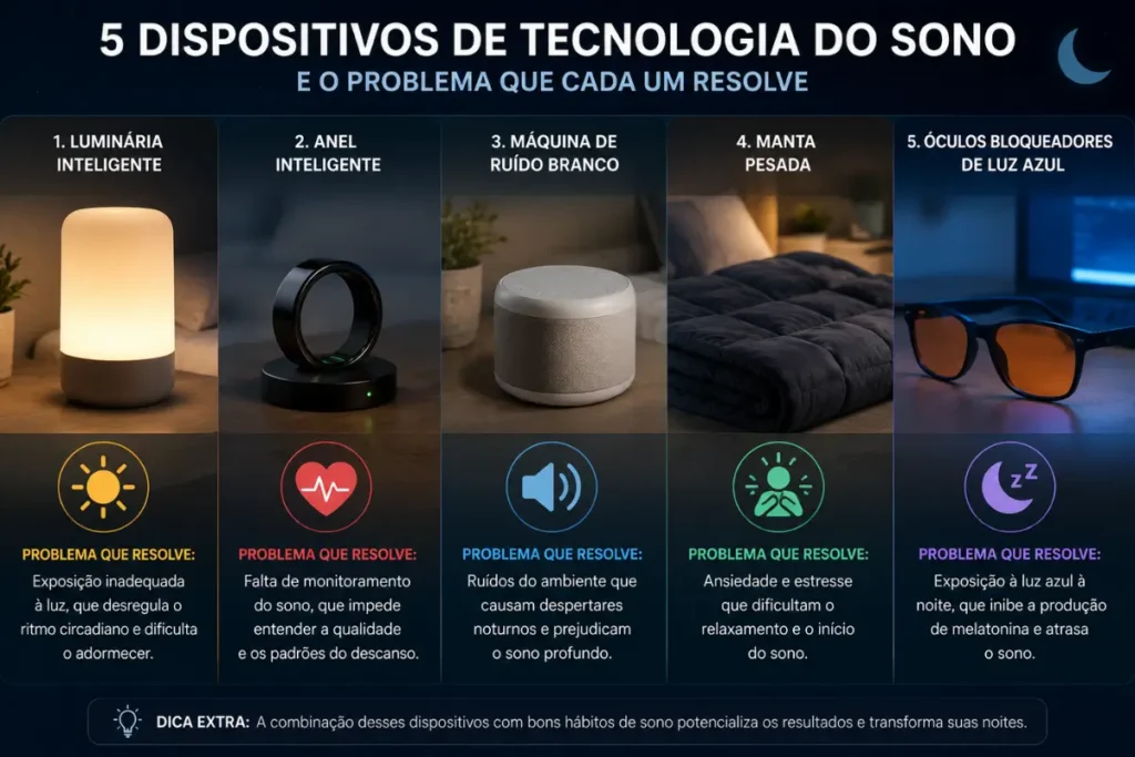 Cinco dispositivos de tecnologia do sono e para que servem