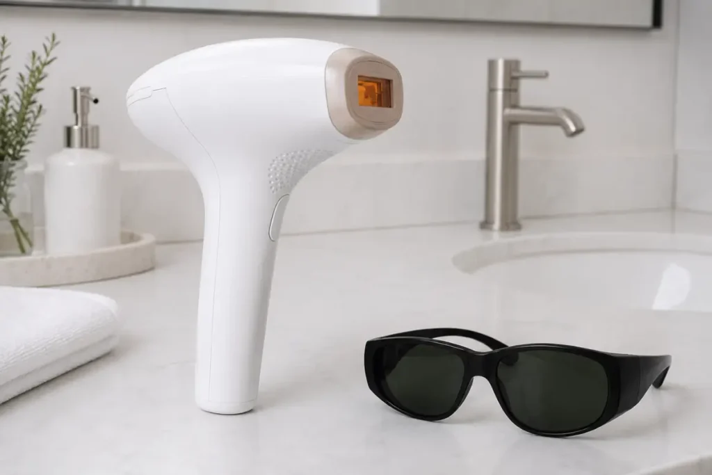 Depilador luz pulsada ipl óculos proteção
