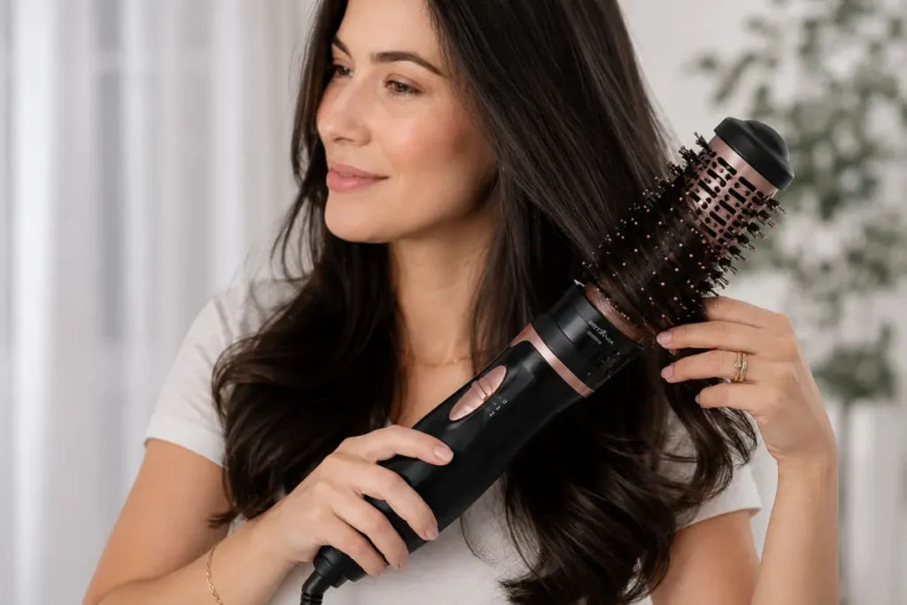 Escova secadora rotativa styling cabelo