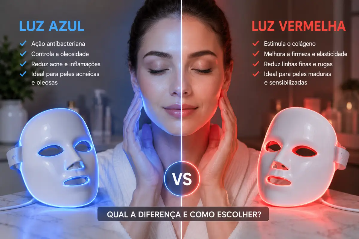 Luz Azul ou Luz Vermelha para Pele Qual a Diferença e Como Escolher