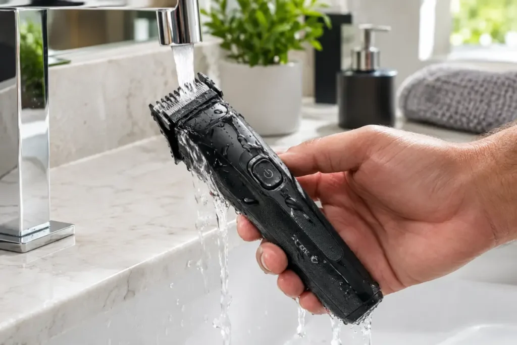 Como Escolher Um Aparador De Barba Premium Resistência à água e facilidade de limpeza