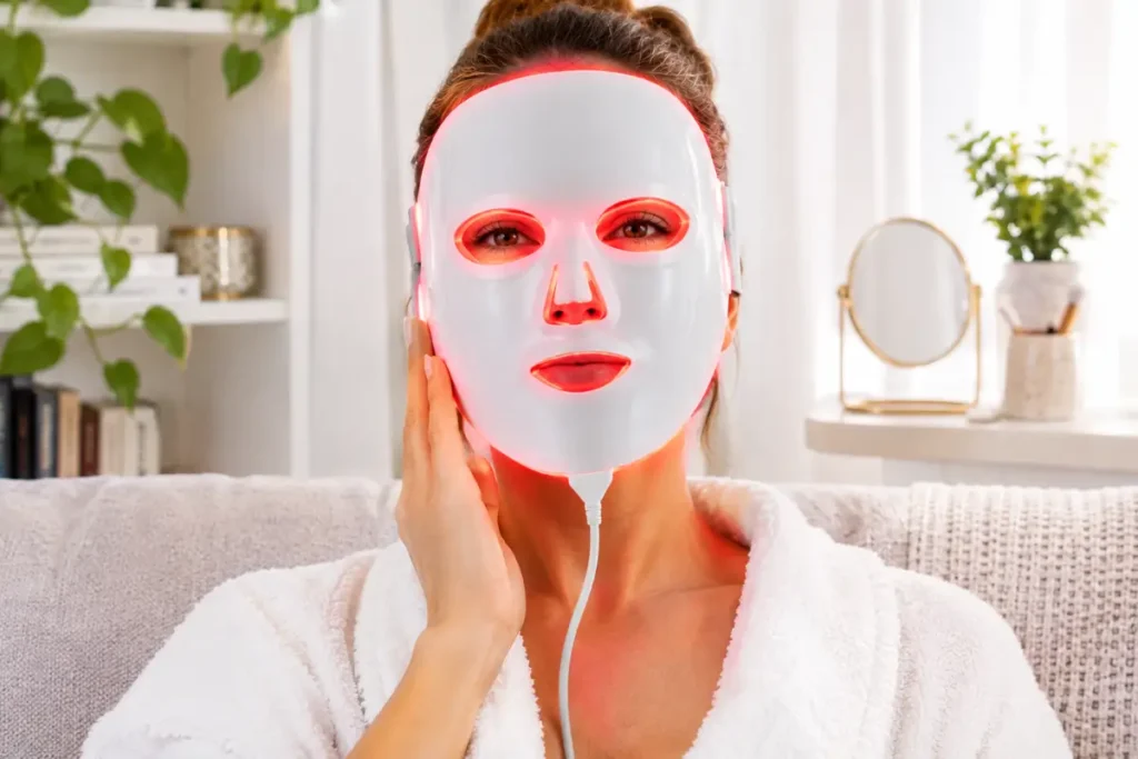 Máscara de LED facial uso doméstico presente beauty tech