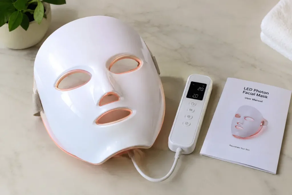 Máscara facial de LED para cuidados com a pele